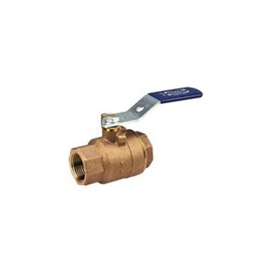 2-Piece Ball Valve, 3/4 in, FNPT, Full Port, Stainless Steel Ball, Bronze