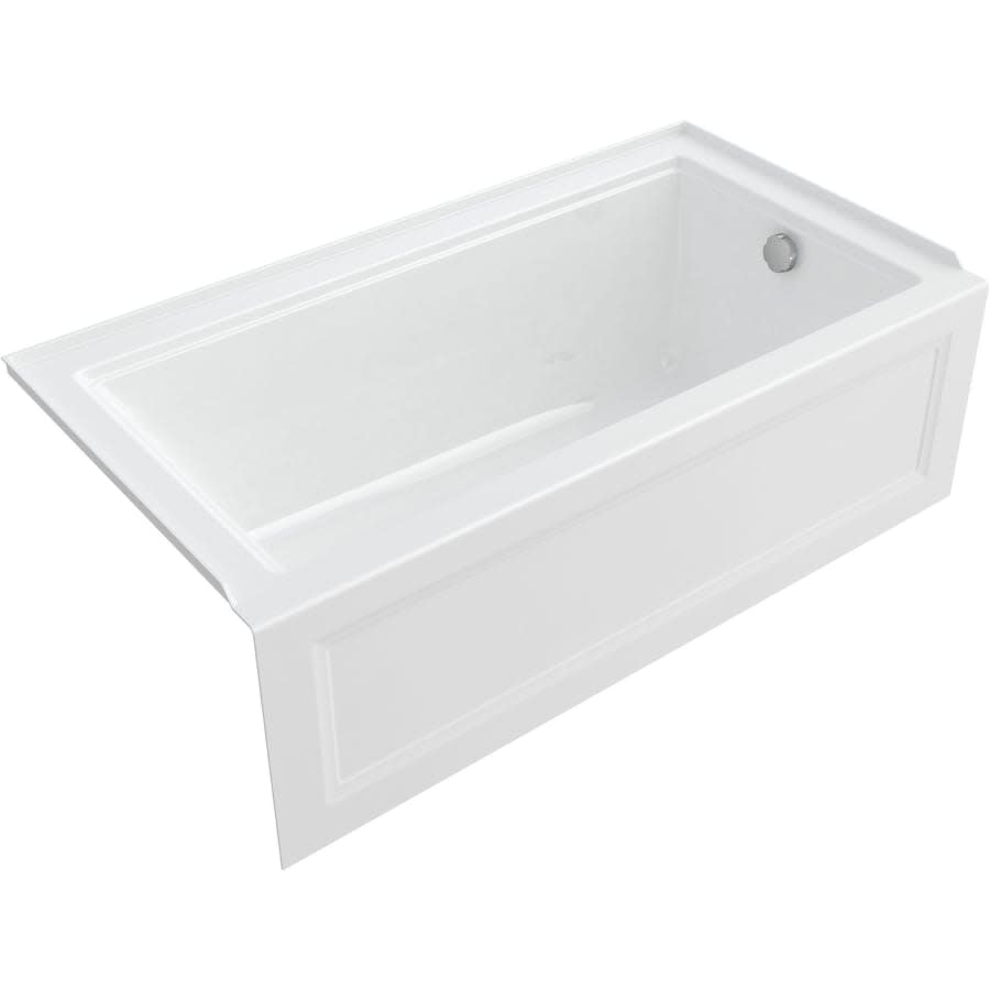 Town Square S 60" Three Wall Alcove Acrylic and Fiberglass Soaking Tub with Right Drain