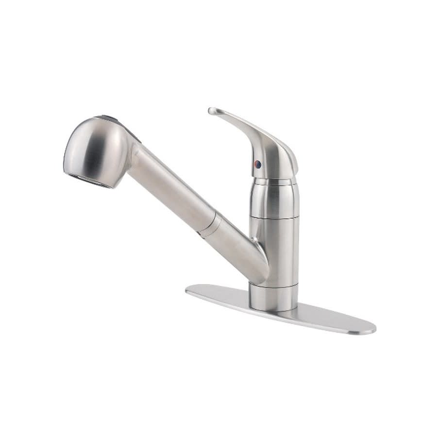 Pfirst Series™ Kitchen Faucet, Deck Mount, ADA, 1 Lever Handle, 1 or 3-Hole, Stainless Steel