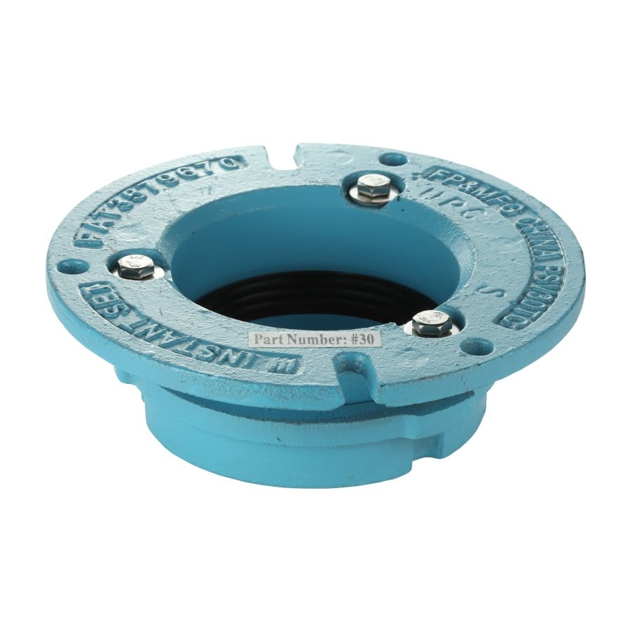 Closet Flange, 3 in, Instant Set, 6-7/8 in OD, Cast Iron, Blue