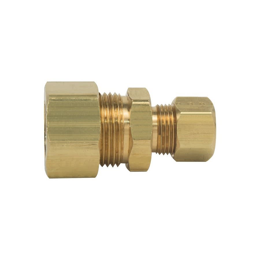 Union, 5/8 x 3/8 in, Comp, Brass, Rough Brass, Domestic