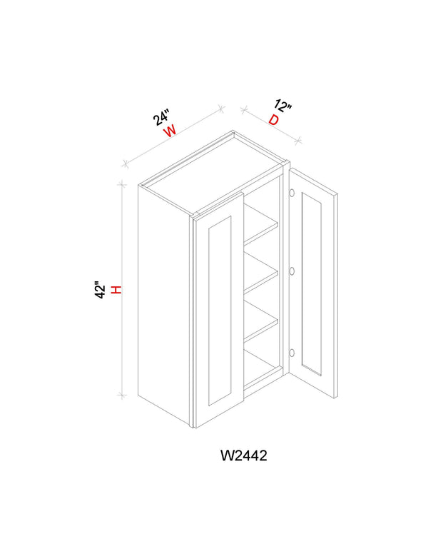 Wall Cabinet - 24"W x 42"H x 12"D
