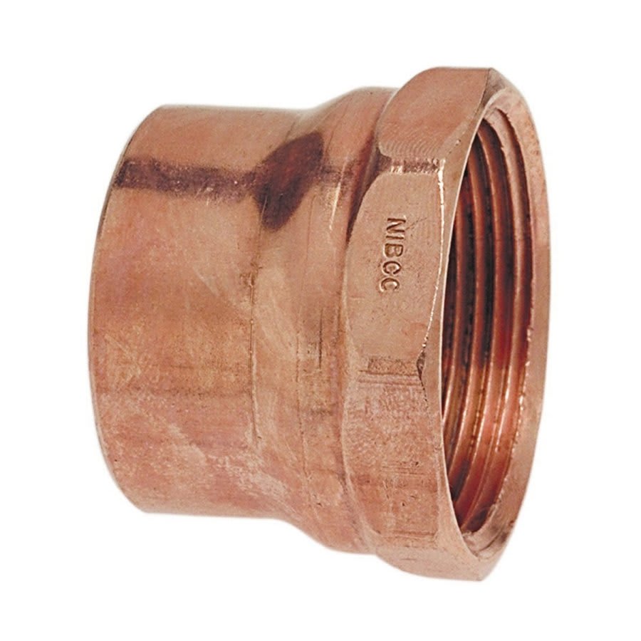 DWV Female Adapter, 1-1/4 in, C x FNPT, Copper