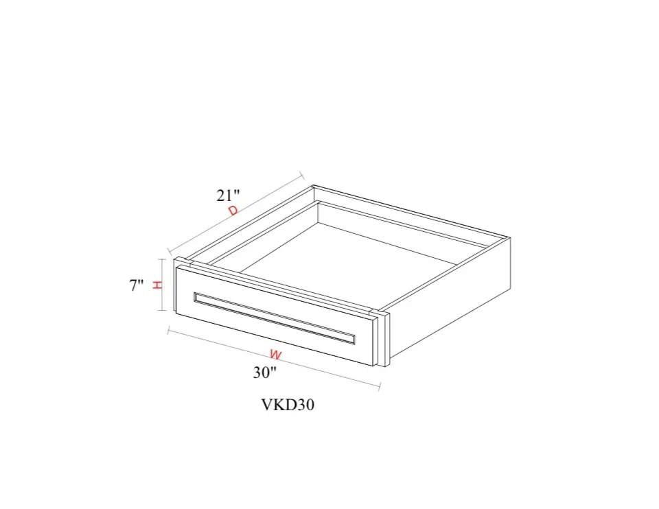 Knee Drawer - 30"W * 7"H * 21"D