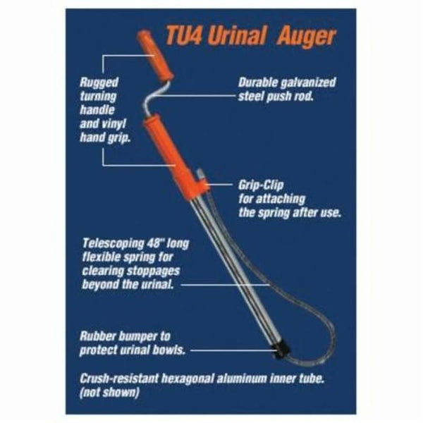 Teletube® Urinal Auger™ Telescoping Urinal Auger, Vinyl Grip Handle