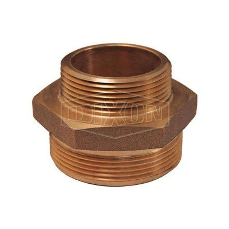 Fire Hose Rack Nipple, 2 x 2-1/2 in, Brass