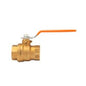 2-Piece Ball Valve, 1 in, FNPT, Full Port, Brass Ball, Brass