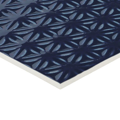 Luminique Navy Rectangle, Fluted 12X24 Glossy