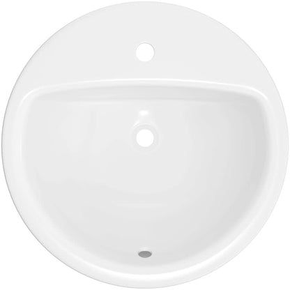 Rockaway 19" Circular Vitreous China Drop In Bathroom Sink with Overflow and 1 Faucet Hole at 0" Centers