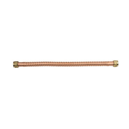 Corrugated Water Heater Flex, 3/4 in, FNPT, 18 in L, Copper