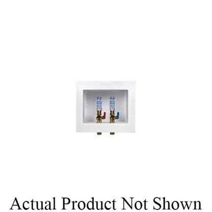 DU-ALL™ Dual Drain Washing Machine Outlet Box With Valve and Hammer Arrester, Brass