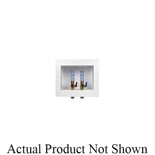 DU-ALL™ Dual Drain Washing Machine Outlet Box With Valve and Hammer Arrester, Brass