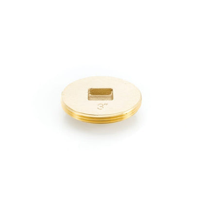 Countersunk Plug, 3-1/2 in, MNPT, Brass, Rough Brass
