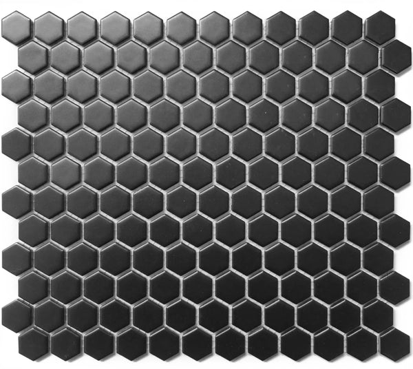 MG BLACK 12X12 MOS. HEXAGON 1X1