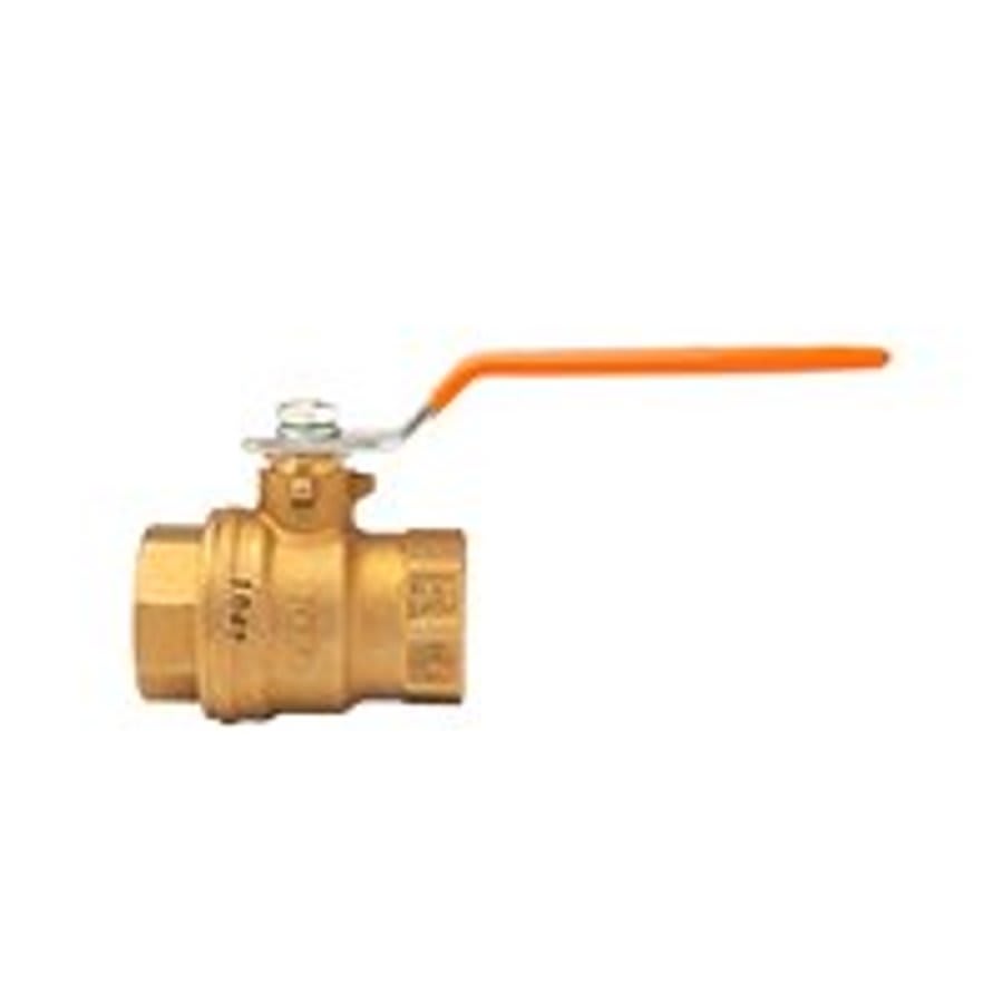 2-Piece Ball Valve, 1-1/4 in, FNPT, Full Port, Brass Ball, Brass