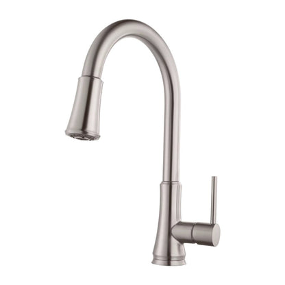 Pfirst Series™ Kitchen Faucet, Deck Mount, ADA, 1 Lever Handle, 1 or 3-Hole, Stainless Steel