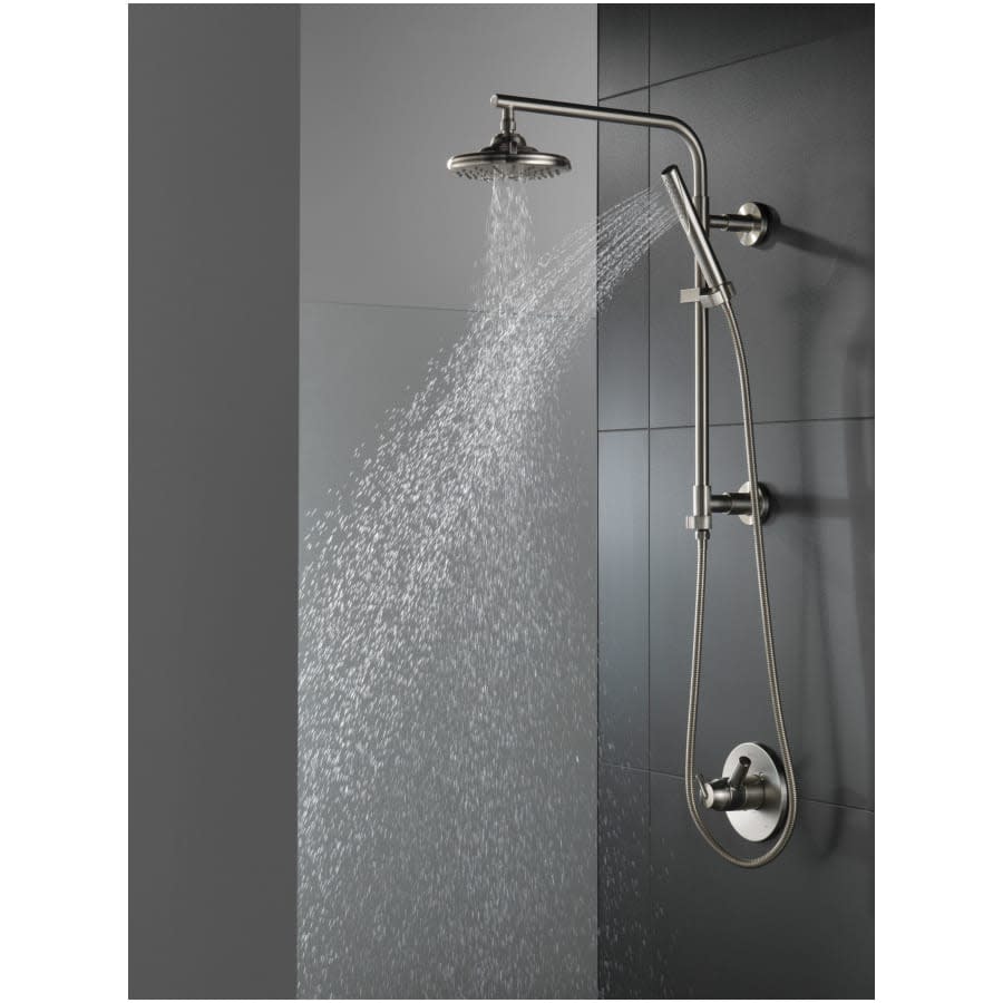 Emerge 18" Round Shower Column with Hose and Integrated Diverter - Less Shower Head and Hand Shower