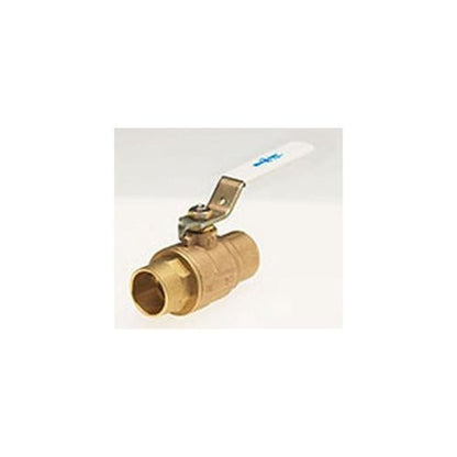 2-Piece Ball Valve, 3/4 in, C, Full Port, Plated Brass Ball, Bronze