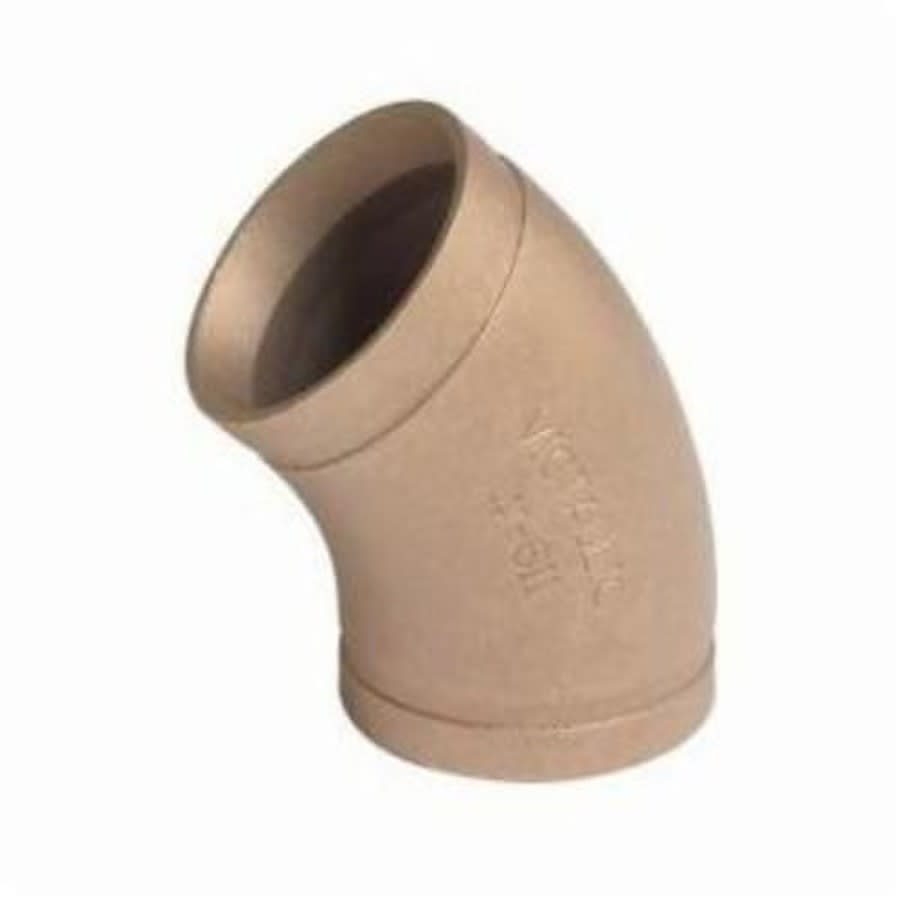 45 deg Elbow, 3 in, Groove, Copper, Copper