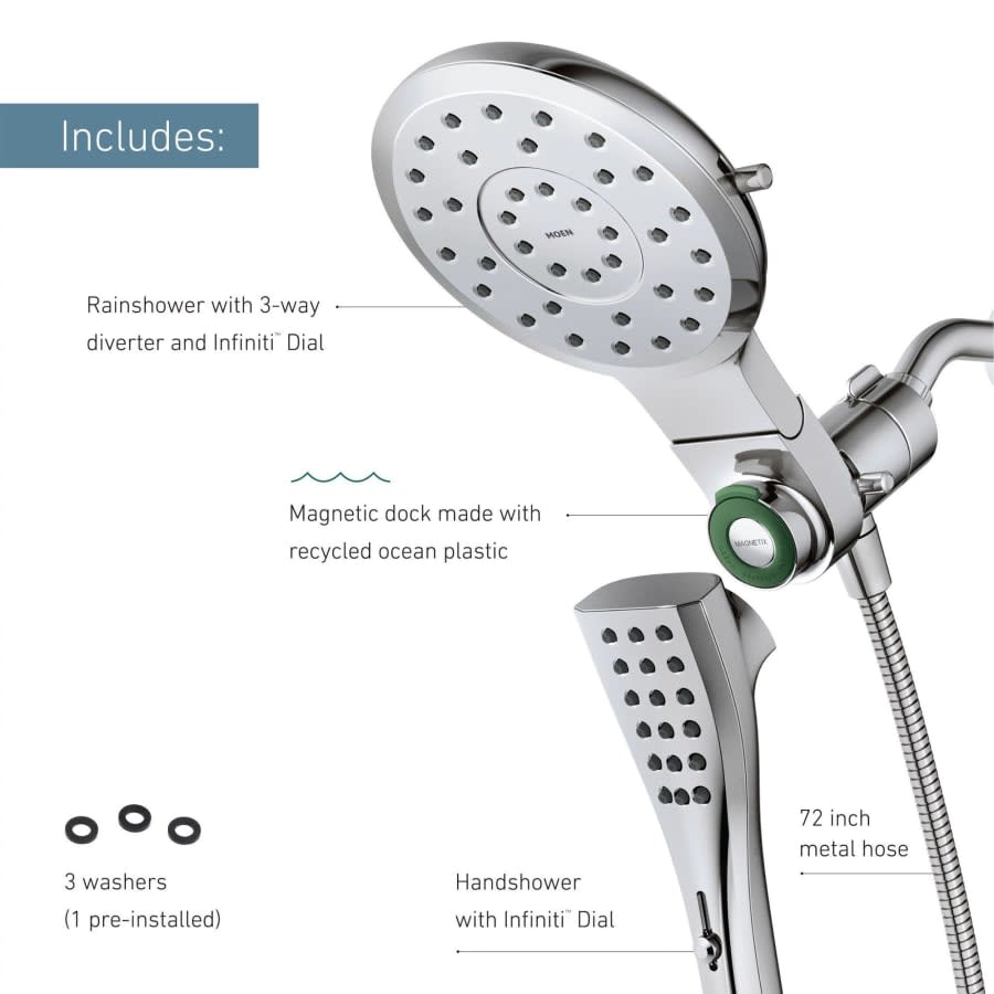 Verso 2.5 GPM Multi Function Shower Head with Hand Shower