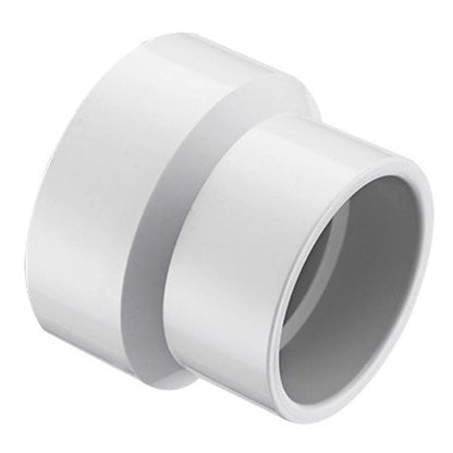 Reducer Coupling, 6 x 4 in, Hub, DWV, PVC