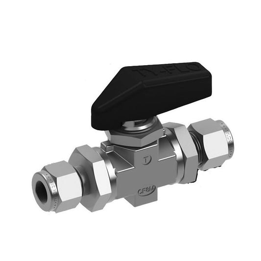 1-Piece Ball Valve, 1/4 in, Tube, Standard Port, Stainless Steel Ball, 304/304L Stainless Steel