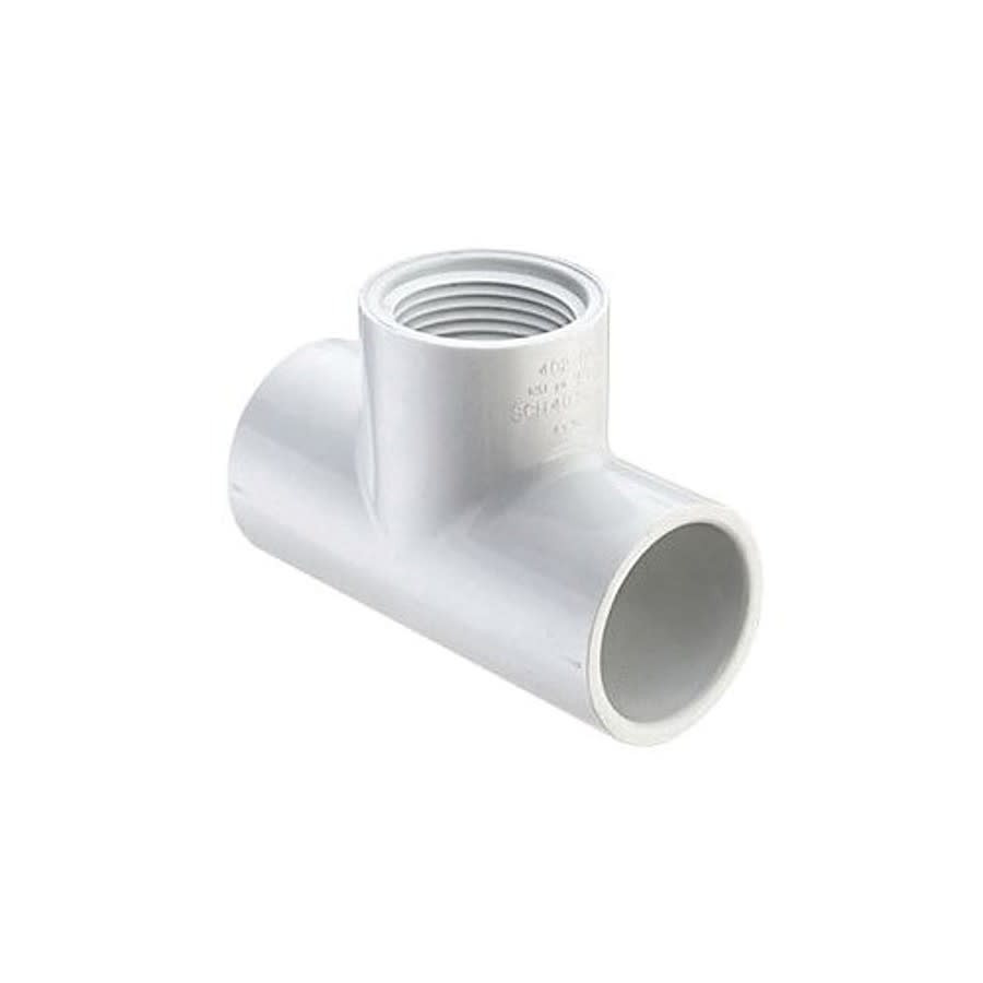 Tee, 2-1/2 in, Socket x FNPT, SCH 40/STD, PVC