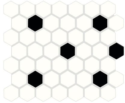 Keystones Arctic White/Black Matte Penny Rounds Matte