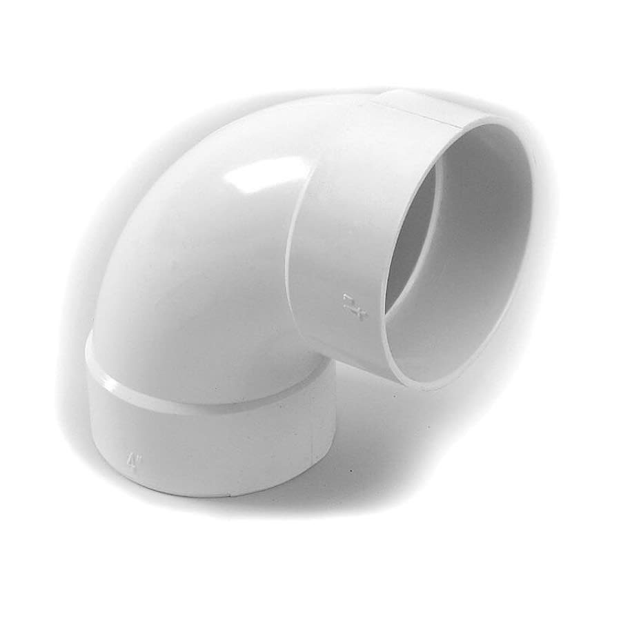90 Deg Elbow 4 in Hub Type I PVC White