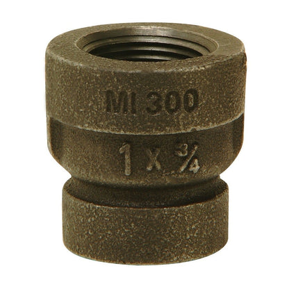Reducer Coupling, 1 x 3/4 in, FNPT, 300 lb, Malleable Iron, Black