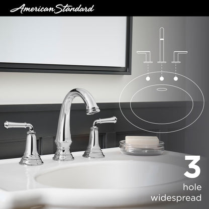 Delancey 1.2 GPM Widespread Bathroom Faucet with Lever Handles and Pop-Up Drain Assembly