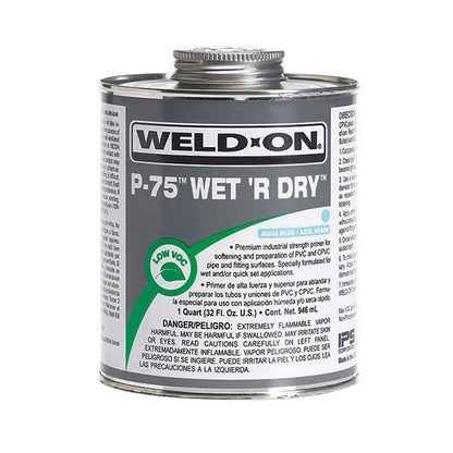 P75™ Primer, 1/2 pt, Aqua Blue, For PVC