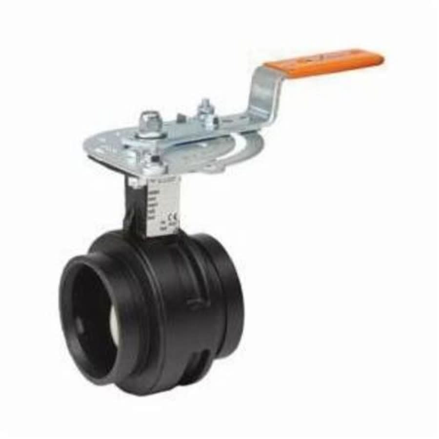 Butterfly Valve, Lever Handle, 5 in, Groove, Carbon Steel