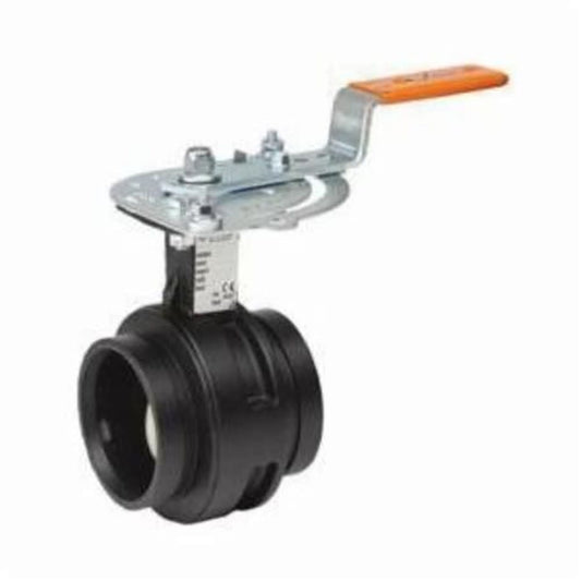 Butterfly Valve, Lever Handle, 6 in, Groove, Carbon Steel