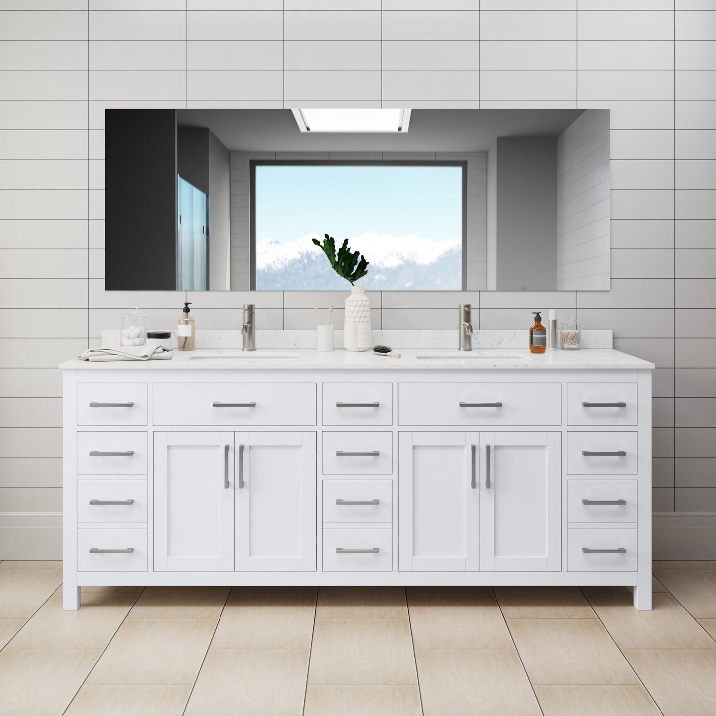 Beckett Double Bathroom Vanity - 84W x 35H x 22D