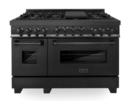 48"W 6.0 Gas Range Black Stainless Steel