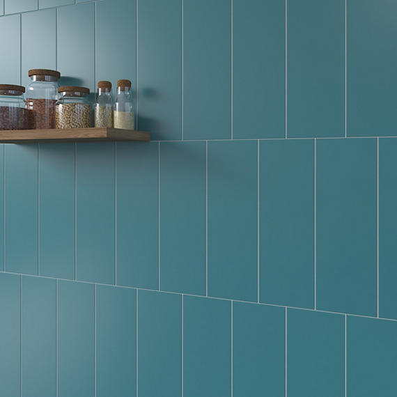 Color Wheel Linear Matte Ocean Blue Rectangle 4X12 Matte