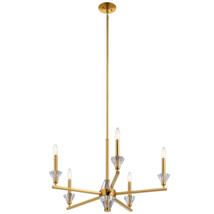 Calyssa 5 Light 28" Wide Crystal Taper Candle Style Chandelier