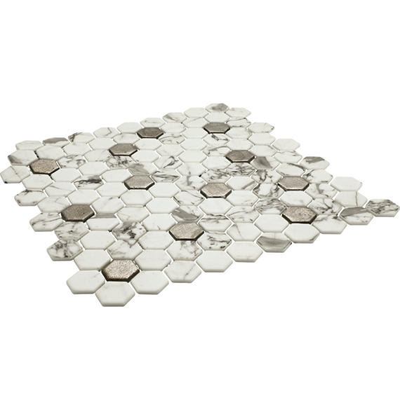 Uptown Glass Posh Bubbly Hexagon 1X1 Mixed
