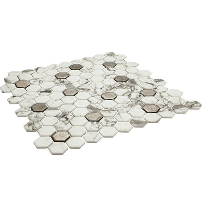 Uptown Glass Posh Bubbly Hexagon 1X1 Mixed