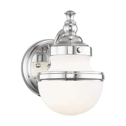 Oldwick Single Light 8" Tall Bathroom Sconce with White Shade