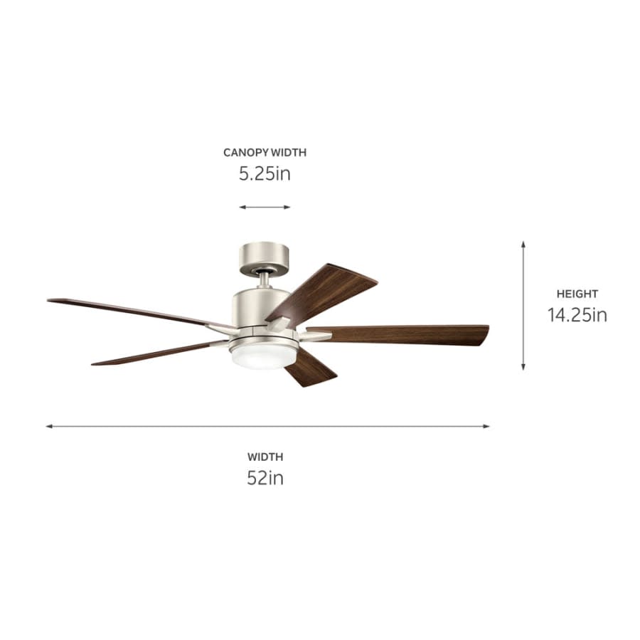 Lucian 52" 5 Blade LED Indoor Ceiling Fan with Wall Control