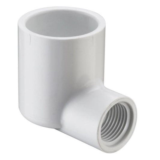 90 deg Elbow, 1-1/2 x 1 in, Socket x FNPT, SCH 40/STD, PVC