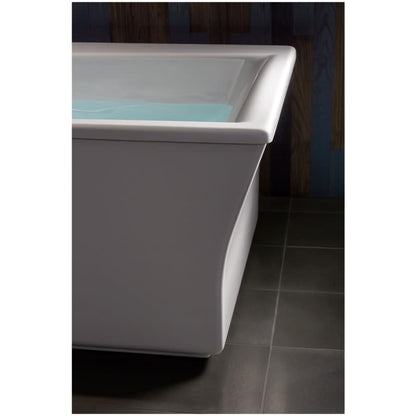 Stargaze 72" Free Standing Bath Tub with Fluted Shroud, Lumbar Support, and Center Drain