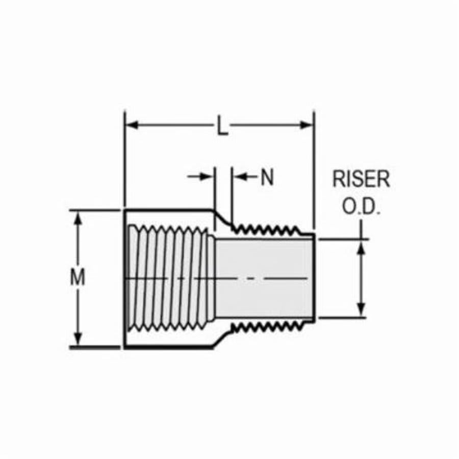 Riser, 1/2 in, MNPT x FNPT, SCH 40/STD, PVC