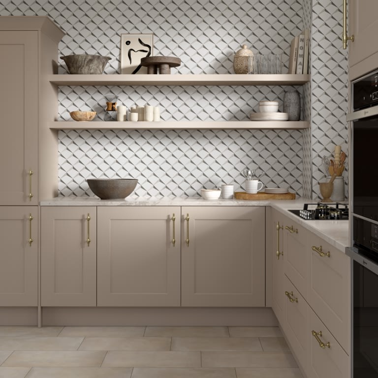 BIZOU WHITE/TAUPE PL CREST/MO