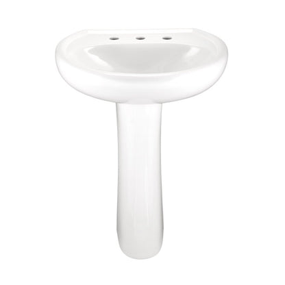 Maxwell® Top/Pedestal Mount Lavatory Sink, ADA, 25-1/4 x 20-1/2 x 8-3/4 in, Vitreous China, White
