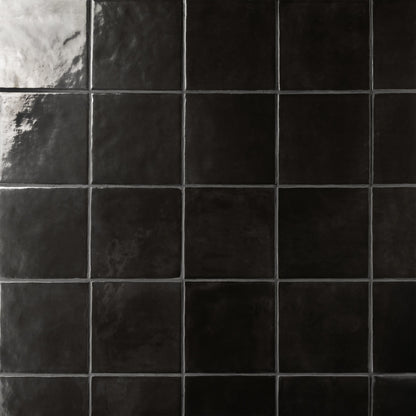 Cloé 5X5 Glossy Ceramic Tile in Black