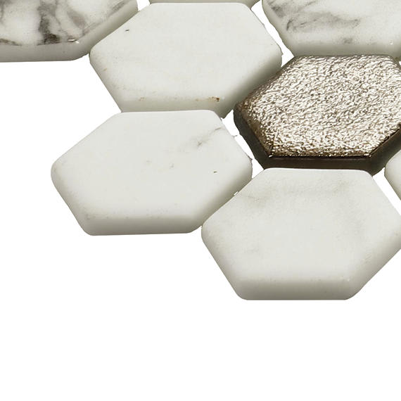 Uptown Glass Posh Bubbly Hexagon 1X1 Mixed