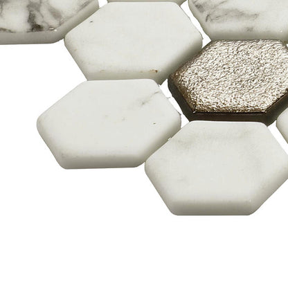 Uptown Glass Posh Bubbly Hexagon 1X1 Mixed